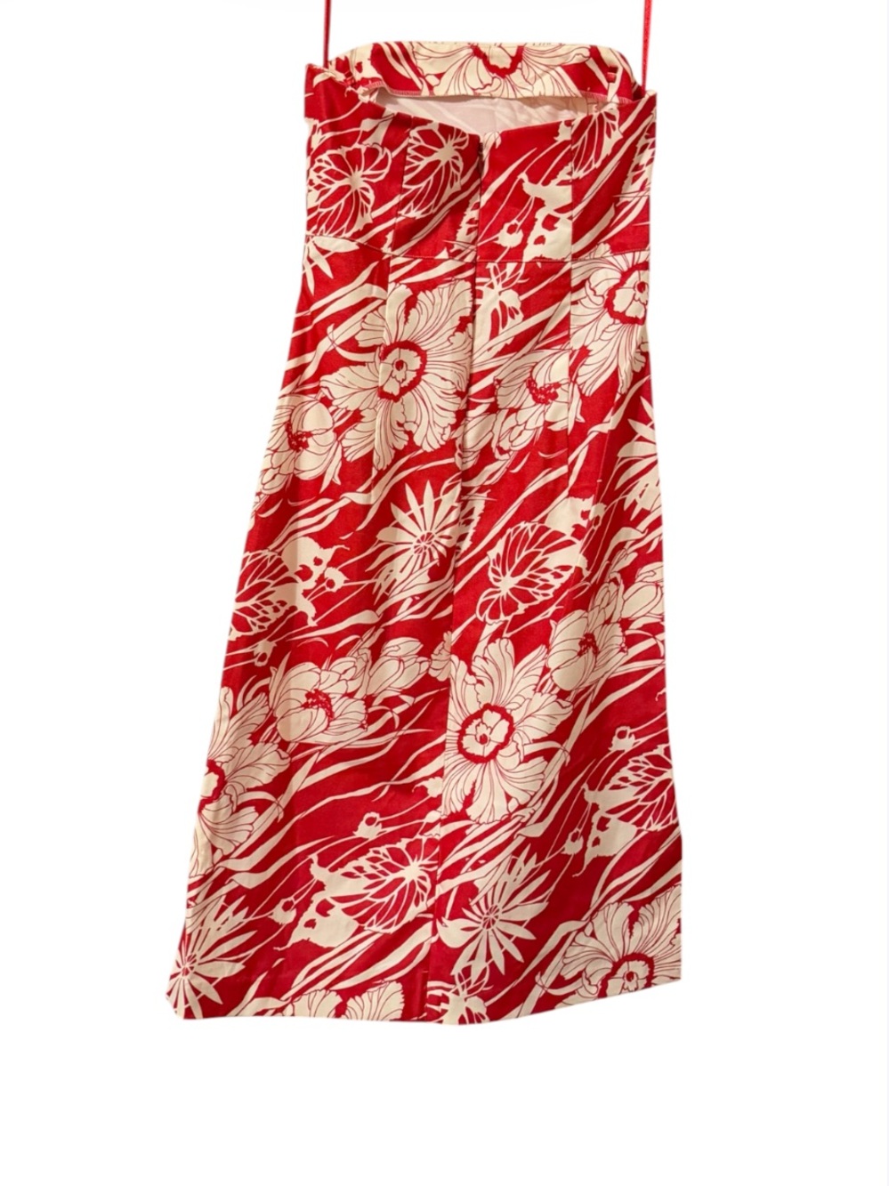 Vintage Express Stretch Rare Strapless Hawaiian Modern Midi Dress⭐️⭐️⭐️⭐️⭐️ - Picture 4 of 10